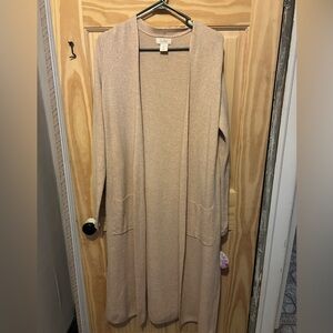 Tan Long Cardigan Sweater